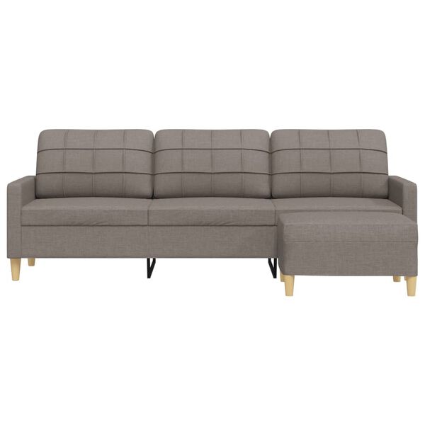 vidaXL 3-osobowa sofa z podn&oacute;żkiem, kolor taupe, 210 cm, tkaniną