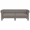 vidaXL Sofa Chesterfield, trzyosobowa, kolor taupe, obita tkaniną