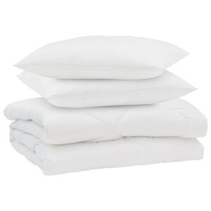 vidaXL Letni Kołdra z poduszką 3 pcs Biały Mikrofibra