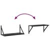 vidaXL P&oacute;łki ścienne z p&oacute;łką 2 pcs Czarny Dąb 60 x 25 x 25,5 cm