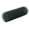vidaXL Ogrodzenie z siatki, stal i PVC, 25x0,5 m, zielone