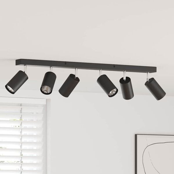 vidaXL Reflektor sufitowy Z reflektorami Czarny 73 x 6 x 16 cm Metal