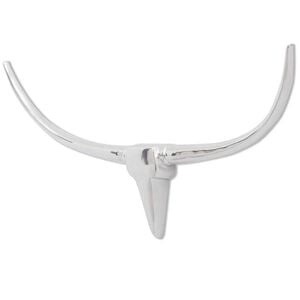 vidaXL Ozdobna głowa byka, dekoracja z aluminium, srebrna, 96 cm