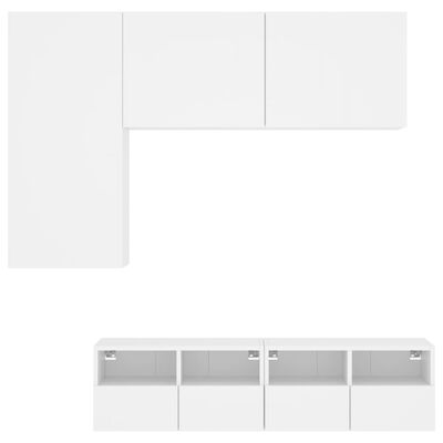 vidaXL 4-częściowy zestaw mebli TV, biały, materiał drewnopochodny