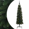 vidaXL Sztuczna wąska choinka z bombkami 120 cm 150 LED Ciepła biel