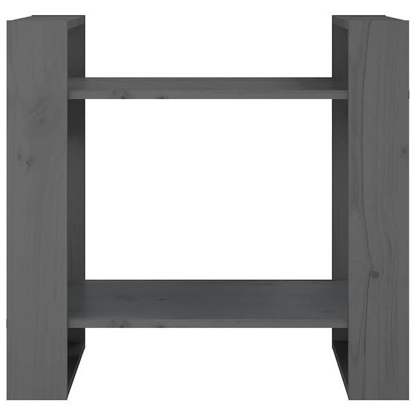 vidaXL Regał na książki/przegroda, szary, 60x35x57 cm, sosnowy