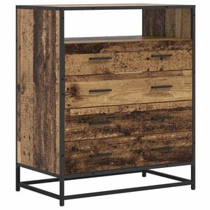 vidaXL Szafka z Szufladami 4-Szuflada stare drewno 70 x 41 x 83,5 cm