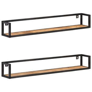 vidaXL P&oacute;łki ścienne, 2 szt., 120 cm, surowe drewno mango