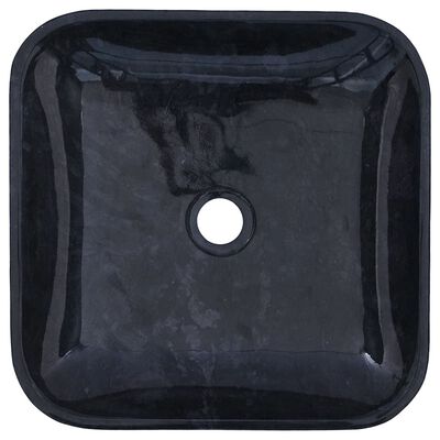 vidaXL Umywalka, czarna, 40x40x10 cm, marmurowa