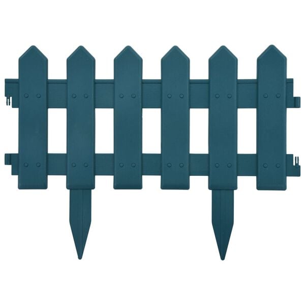 vidaXL Obrzeża trawnikowe, 25 szt., zielone, 10 m, PP