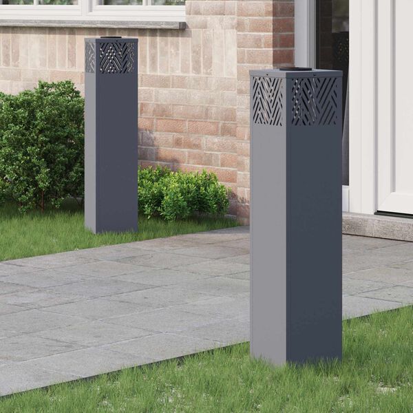 vidaXL Słoneczna LED lampa na ścieżkę 2 pcs Antracyt