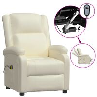vidaXL Elektryczny fotel masujący, biały, sztuczna skóra