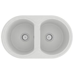 vidaXL Zlew kuchenny Biały 78 x 47 x 20.5 cm Granit