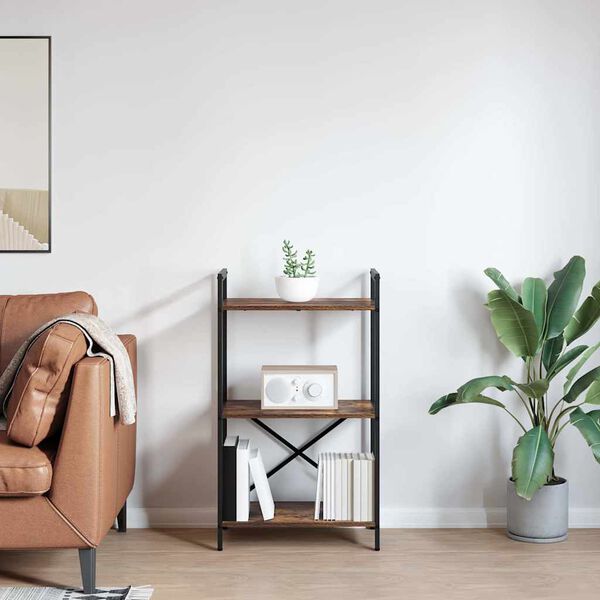 vidaXL P&oacute;łka na książki Dąb wędzony 56 x 34 x 96 cm