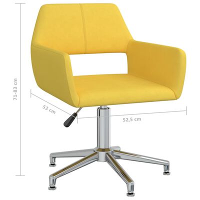 vidaXL Obrotowe krzesła stołowe, 6 szt., żółte, obite tkaniną