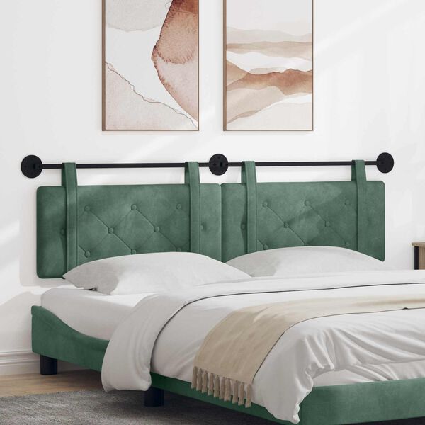 vidaXL Wisząca Głowa Zielony morski 190 x 55 x 5 cm Aksamit