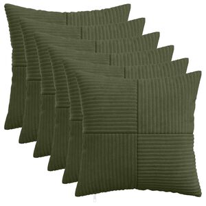 vidaXL Poszewka na poduszkę 6 pcs ALMELO zielony 30 x 30 cm sztruks