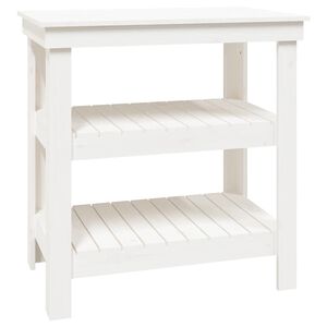 vidaXL Stolik roboczy, biały, 78,5x50x80 cm, lite drewno sosnowe
