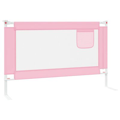 vidaXL Barierka do łóżeczka dziecięcego, różowa, 120x25 cm, tkanina
