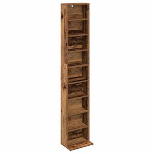vidaXL Kabinet na płyty CD Stare drewno 33 x 23,5 x 175 cm
