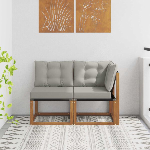 vidaXL Modułowa sofa na zewnątrz z poduszką 2 Sztuka Naturalny