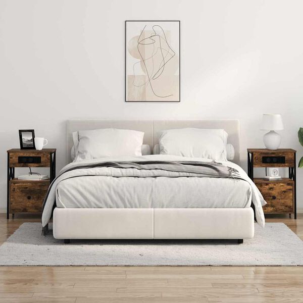 vidaXL Szafka Nocna z szufladą Dąb wędzony 40 x 31 x 60 cm