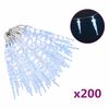vidaXL Świąteczna lampa sopelkowa 200 diod LED Zimna biel 20 m Akryl PVC