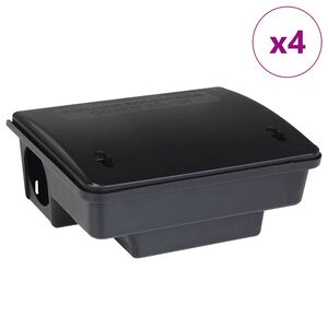 vidaXL Pułapki na myszy 4 szt. Czarne 23x19x9,5 cm