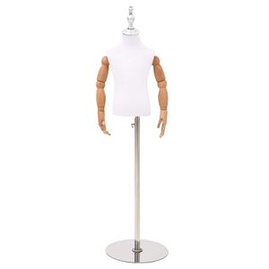 vidaXL Regulowany manekin 120-157 cm z podstawą Dla obu płci PP Biały