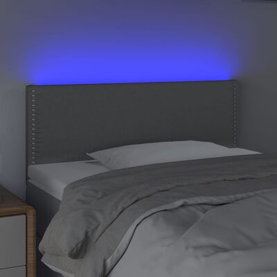 vidaXL Zagłówek do łóżka z LED, jasnoszary, 80x5x78/88 cm, tkanina