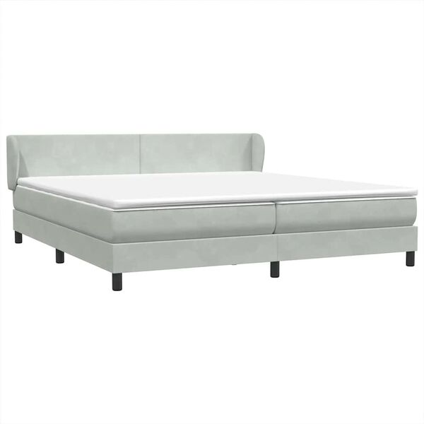 vidaXL Ł&oacute;żko typu Box Spring z materacami Jasnoszary 180x210 cm
