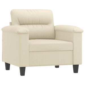 vidaXL Fotel, kremowy, 60 cm, obity sztuczną sk&oacute;rą