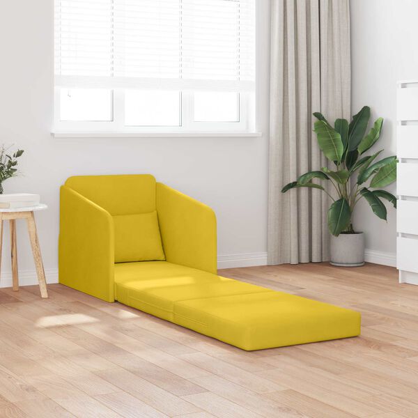vidaXL Sofa Bed Ż&oacute;łty 65 x 80 x 83 cm Aksamit