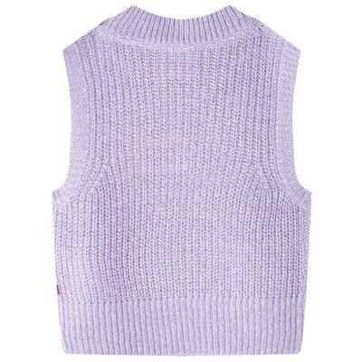 Swetrowa kamizelka dziecięca z dzianiny, kolor jasny liliowy, 92