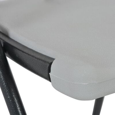 vidaXL Składane krzesła barowe, 2 szt., HDPE i stal, białe