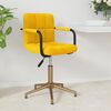 vidaXL Obrotowe krzesło stołowe, musztardowe, obite aksamitem