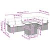 vidaXL Zestaw Sof na Ogr&oacute;d z poduszką 7 pcs Czarny Polirattan