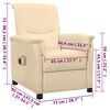 vidaXL Elektryczny fotel masujący, kremowy, tkanina