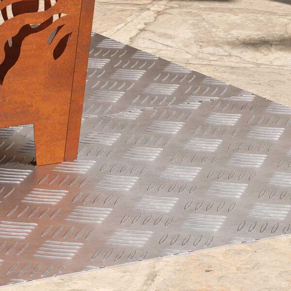 vidaXL Stopień Prostokątny 2 pcs Srebrny 100 x 50 cm Aluminium