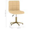 vidaXL Obrotowe krzesła stołowe, 4 szt., kremowe, obite aksamitem