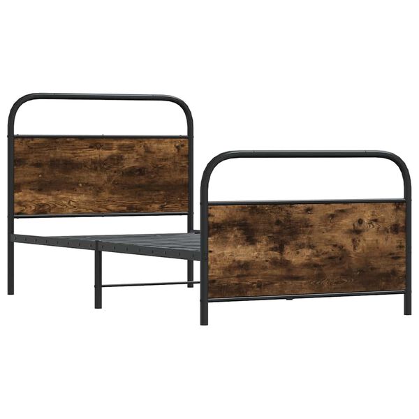 vidaXL Ł&oacute;żko bez materaca, 100x200 cm, przydymiony dąb