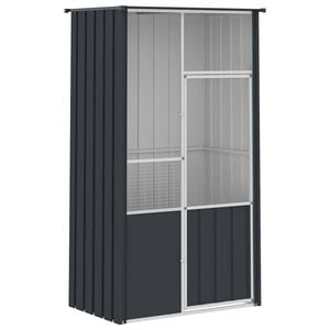 vidaXL Woliera, antracytowa, 115x78x200 cm, galwanizowana stal