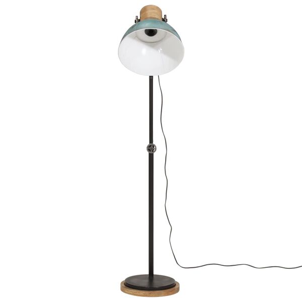 vidaXL Lampa stojąca, 25 W, postarzany niebieski, 30x30x100-150cm, E27