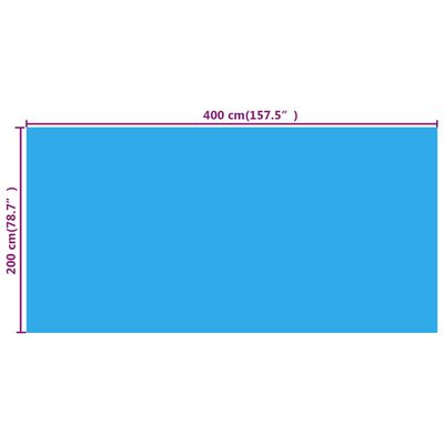 vidaXL Pokrywa na basen, niebieska, 400 x 200 cm, PE