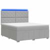 vidaXL Ł&oacute;żko z box spring LED z materacem jasnoszary 140 x 200 cm