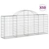 vidaXL Kosze gabionowe, 50 szt, 200x30x80/100 cm, galwanizowane żelazo