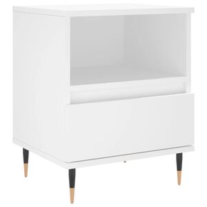 vidaXL Szafka nocna, biała, 40x35x50 cm, materiał drewnopochodny