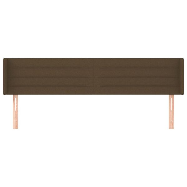 vidaXL Zagł&oacute;wek uszak, ciemnobrązowy, 183x16x78/88 cm, tkanina