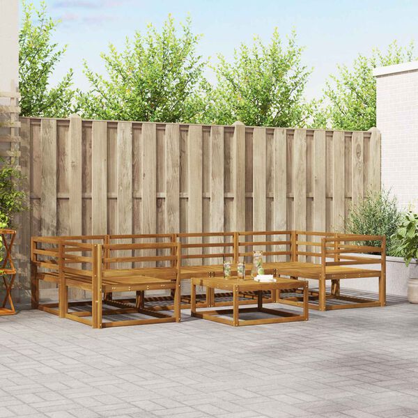 vidaXL Zestaw sof na zewnątrz 7 pcs Naturalny Lite Drewno Akacji