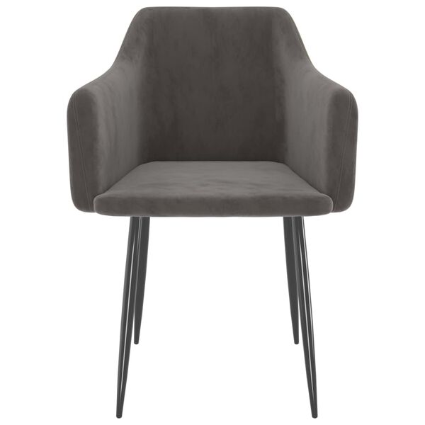 vidaXL krzesła stołowe, 2 szt., ciemnoszare, aksamitne